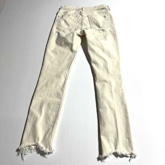 Mother Superior Jeans The Flirt Chew Unnatural Acts Cream Distressed Size 26 - Picture 8 of 12